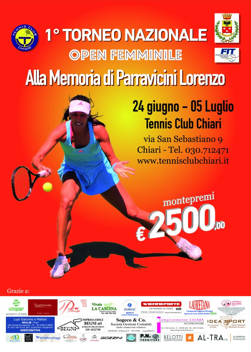 1° Torneo Nazionale Open Femminile, Tennis Club Chiari - 2015